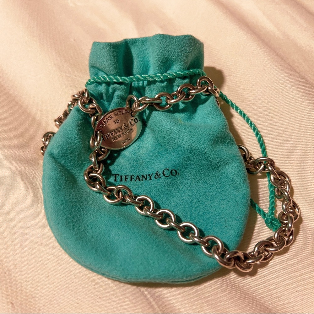 Tiffany & Co. Oval Tag Necklace 15.5” SILVER (55 Grams)